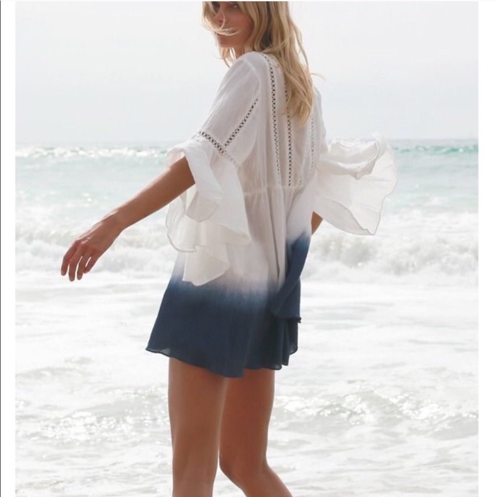 5⭐️Rated LAST 2!🌺Ombré Dip Dye Boho Peasant Dress - Picture 5 of 7